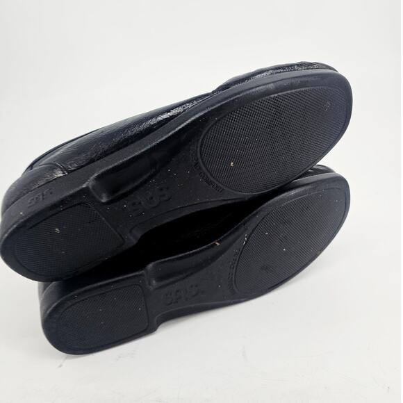 SAS Twin Black pebbled leather Slip On Loafer Boat Shoe Women's 10.5 WW - Picture 7 of 9